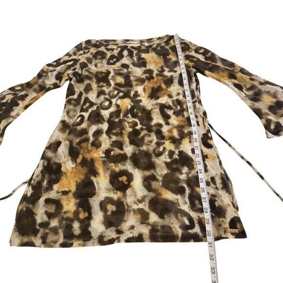 Maryan Mehlhorn Womens Swim Cover-Up Animal Print Sheer Belted Mini Dress Size S - Picture 7 of 8